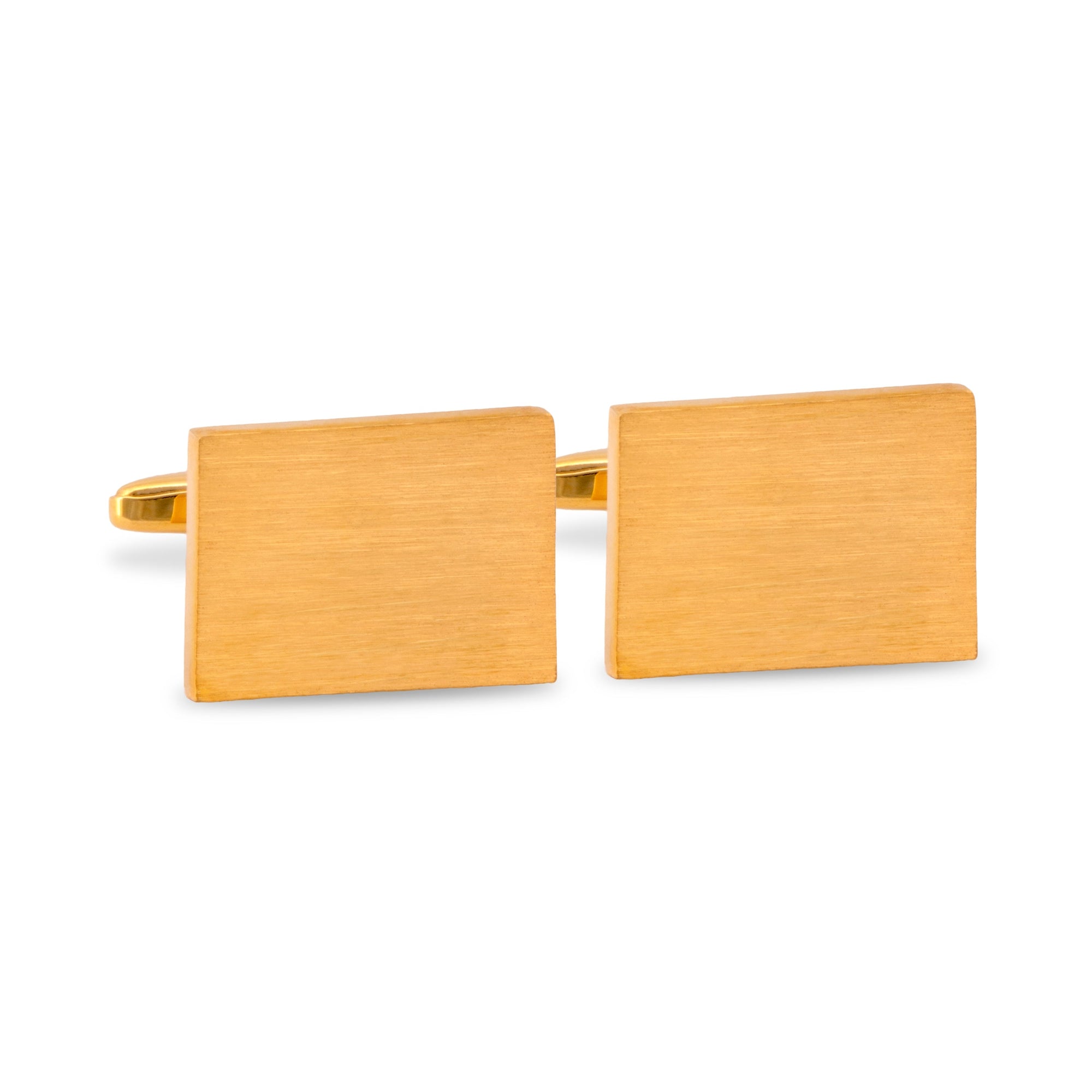 MarZthomson Gold Rectangle Brushed Matte Cufflinks-Cufflinks.com.sg