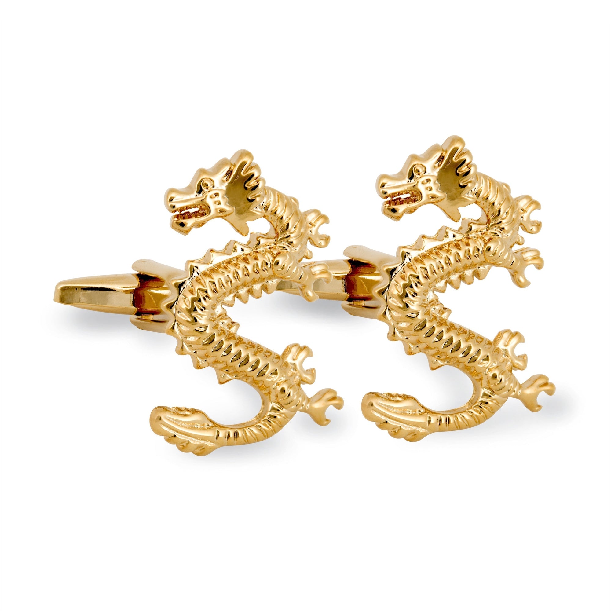 MarZthomson Golden Dragon Cufflinks - Good luck-Cufflinks.com.sg