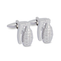 MarZthomson Hand Grenade Bomb Cufflinks in Silver M-Cufflinks.com.sg
