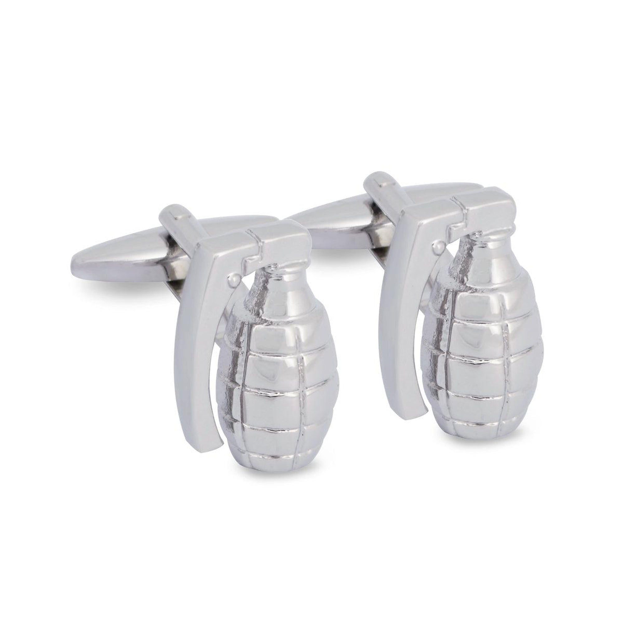 MarZthomson Hand Grenade Bomb Cufflinks in Silver M-Cufflinks.com.sg