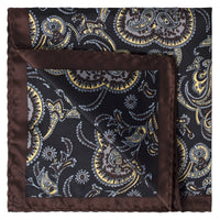 MarZthomson Large Paisley Pocket Square in Black and Red-Pocket Squares-MarZthomson-Cufflinks.com.sg