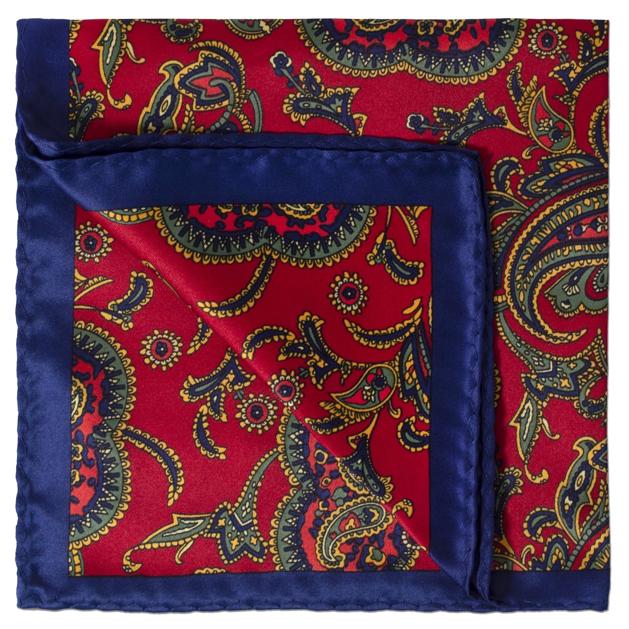 MarZthomson Large Paisley Pocket Square in Black and Red-Pocket Squares-MarZthomson-Cufflinks.com.sg