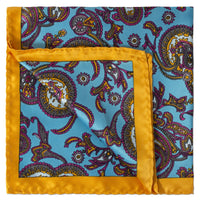 MarZthomson Large Paisley Pocket Square in Black and Red-Pocket Squares-MarZthomson-Cufflinks.com.sg