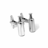 MarZthomson Wine Bottle Cufflinks in Silver c-Novelty Cufflinks-MarZthomson-Cufflinks.com.sg