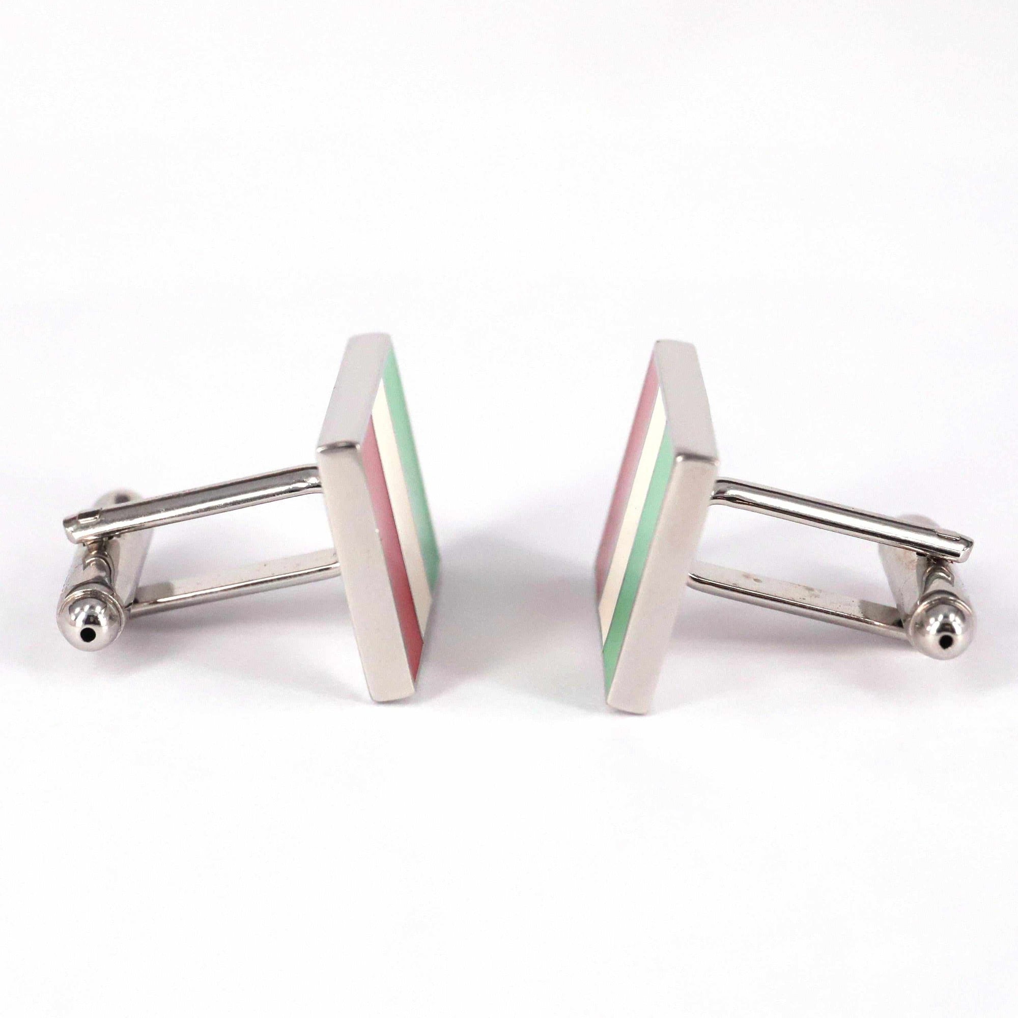 Marzthomson Italy Flag Cufflinks-Cufflinks.com.sg