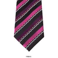 8cm University Striped Tie with Wave Detail Tie in Purple and Pink J-Cufflinks.com.sg | Neckties.com.sg
