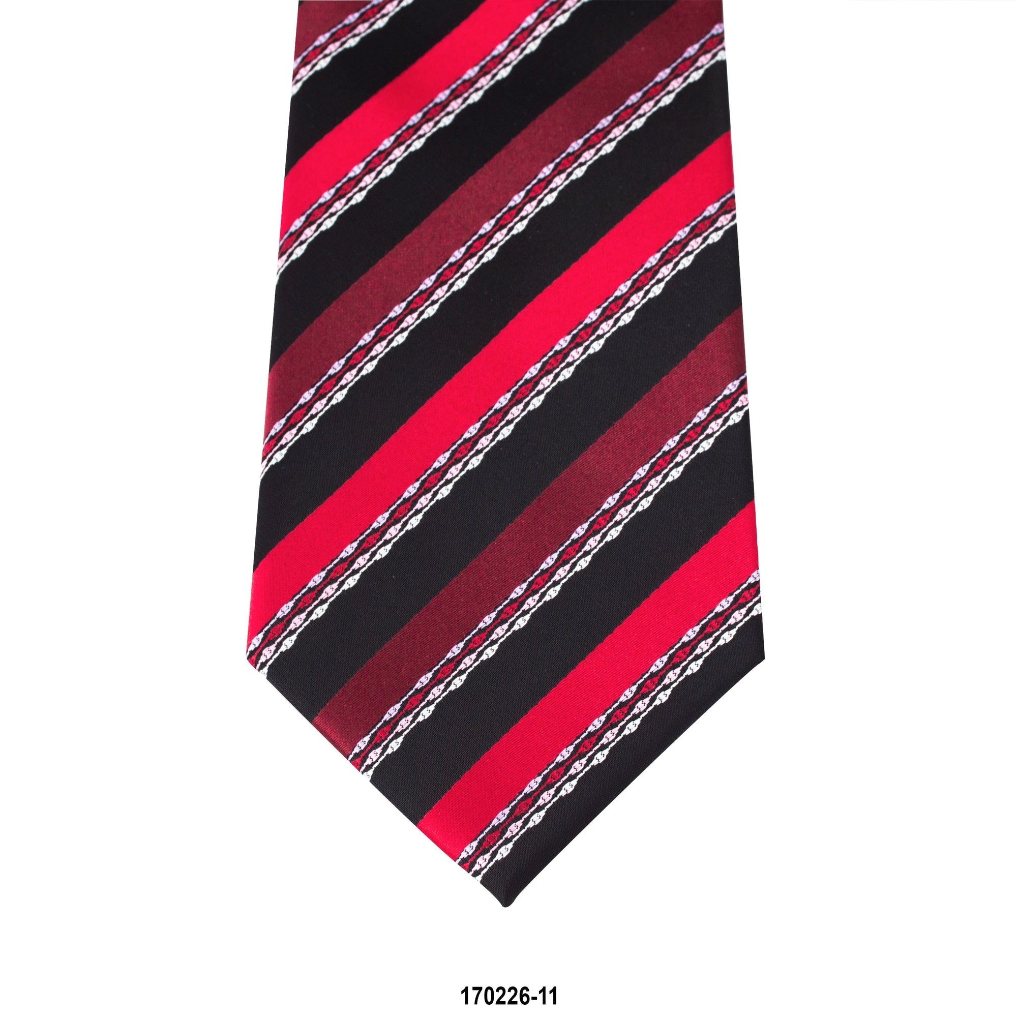 8cm University Striped Tie with Wave Detail Tie in Red and Maroon J-Cufflinks.com.sg | Neckties.com.sg
