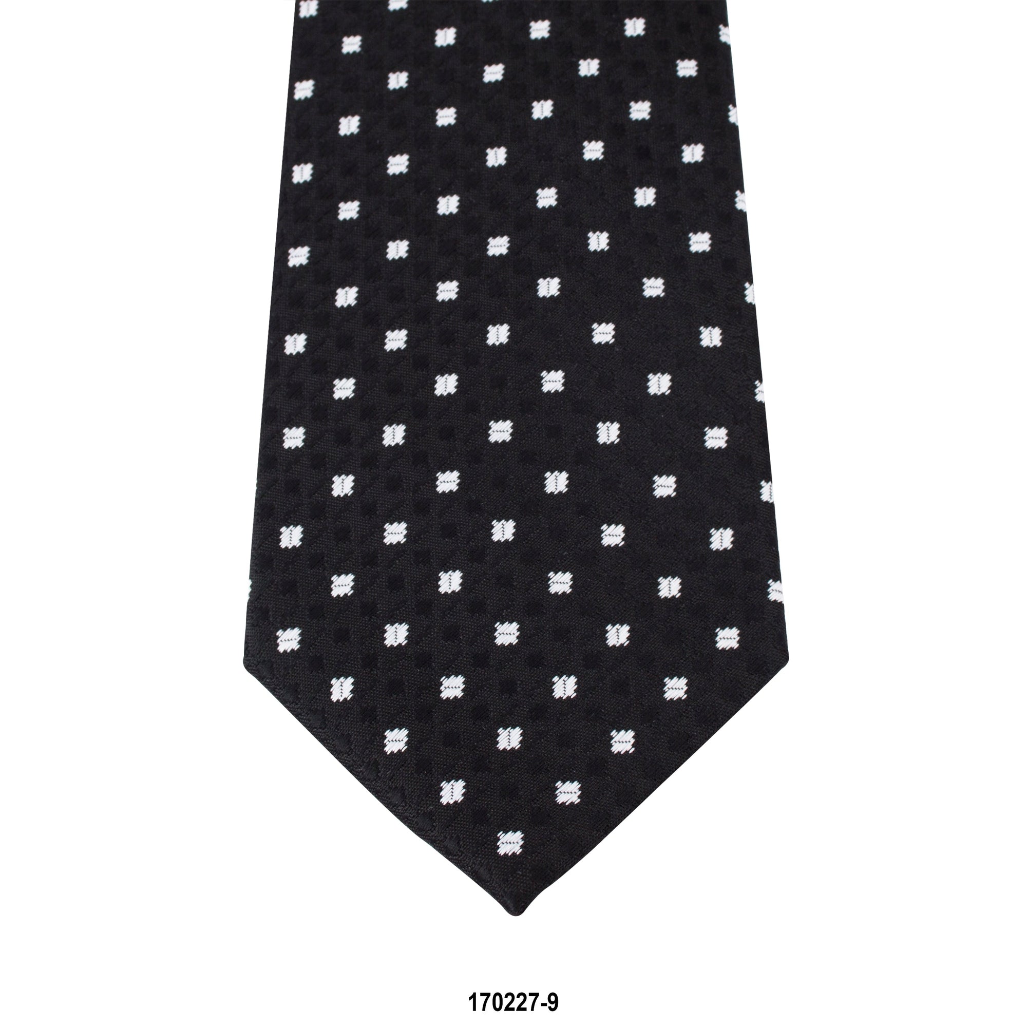 8cm White Small Square Detail Tie in Black-Cufflinks.com.sg | Neckties.com.sg