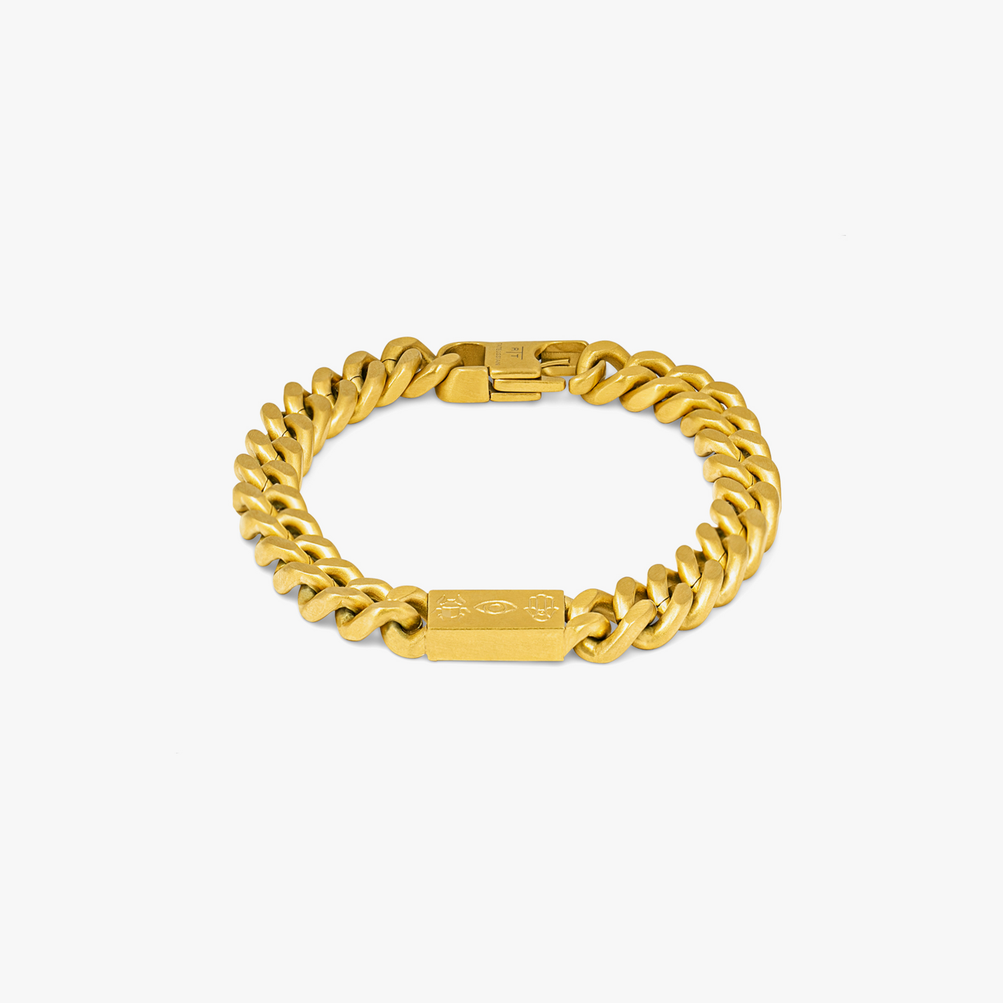 Meccanico Amulet Bracelet in Yellow Gold Plated Stainless Steel-Bracelets-Tateossian-Medium-Cufflinks.com.sg