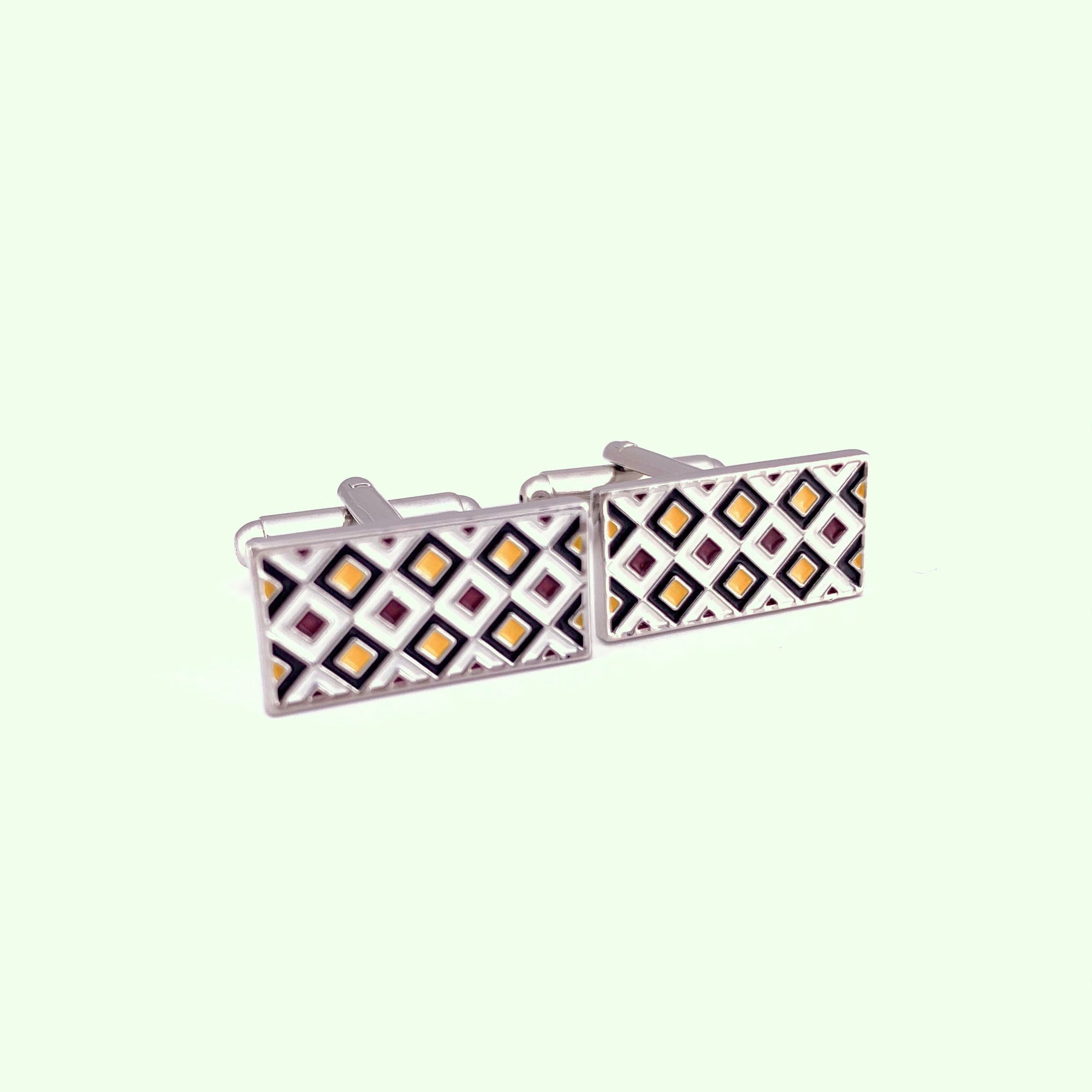 Micro Diamond Details Cufflinks in Yellow-Cufflinks.com.sg