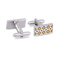 Micro Diamond Details Cufflinks in Yellow-Cufflinks.com.sg