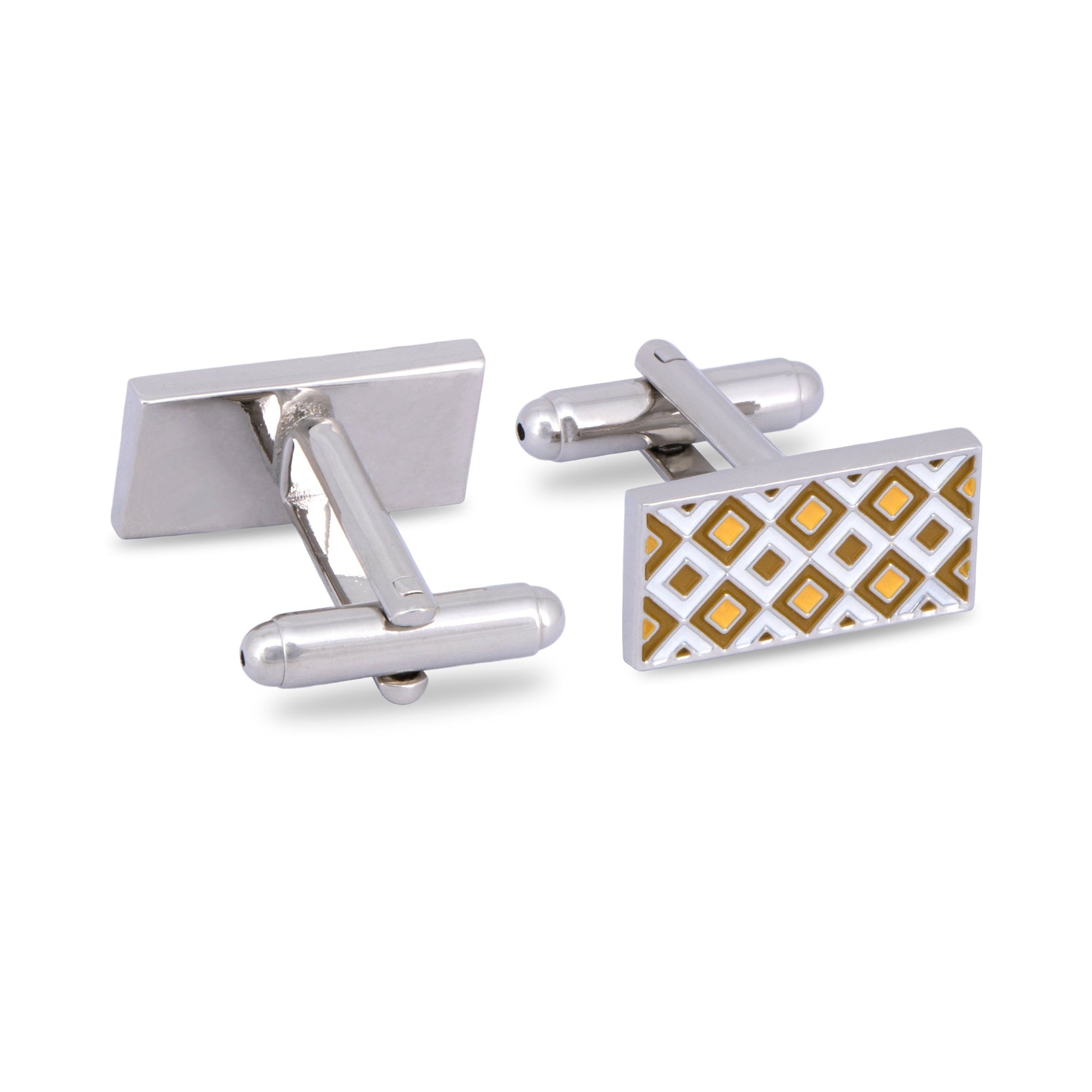 Micro Diamond Details Cufflinks in Yellow-Cufflinks.com.sg
