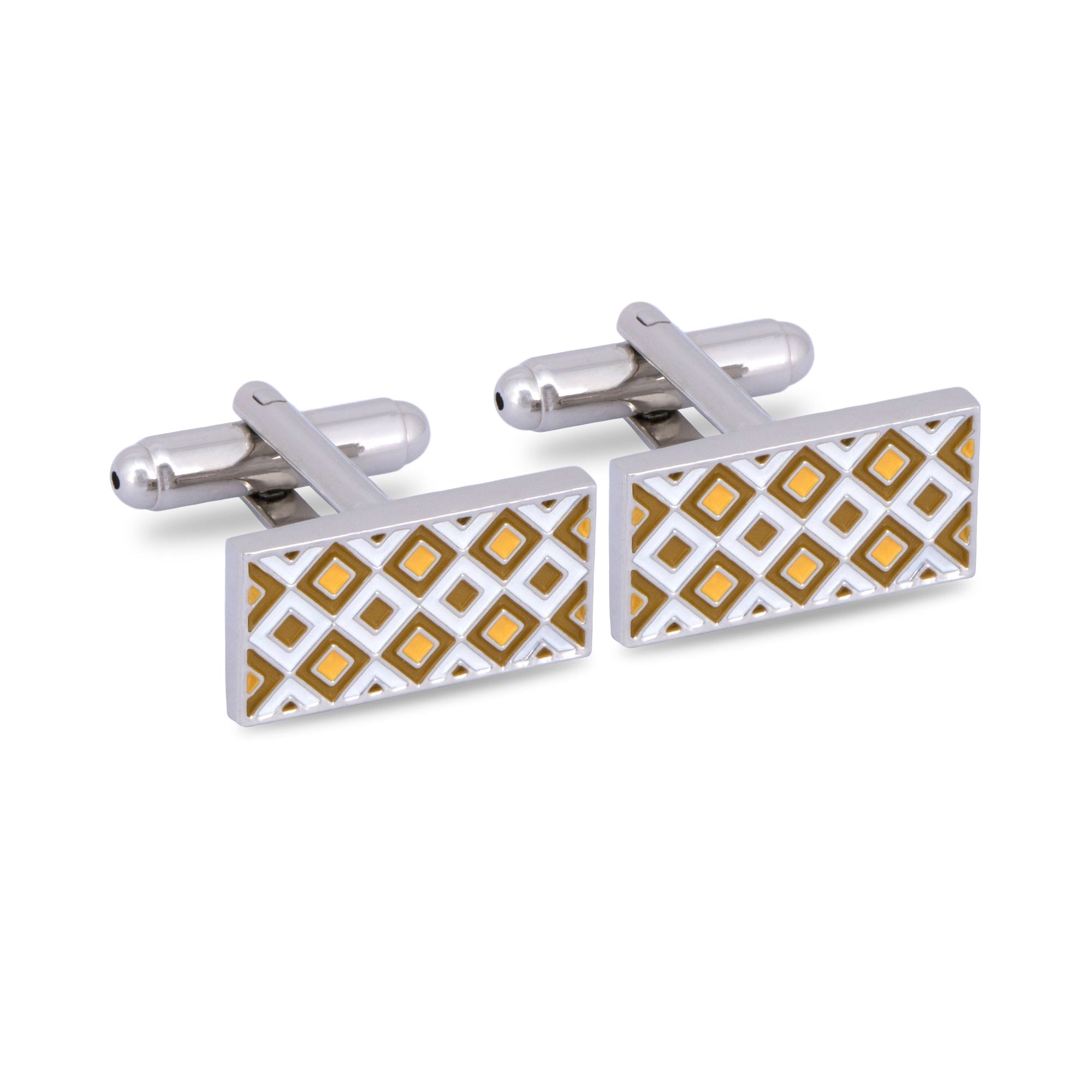 Micro Diamond Details Cufflinks in Yellow-Cufflinks.com.sg
