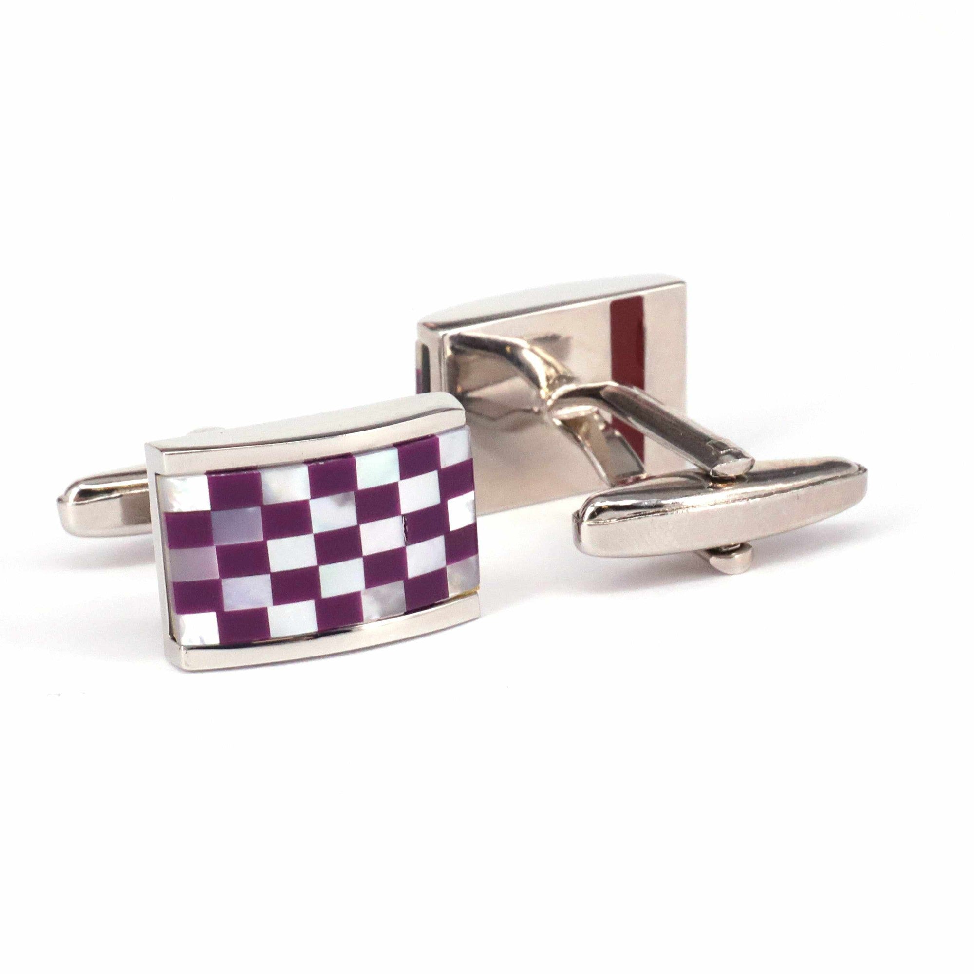 Mosaic Square MOP Cufflinks Purple classic J-MarZthomson-Cufflinks.com.sg