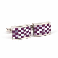 Mosaic Square MOP Cufflinks Purple classic J-MarZthomson-Cufflinks.com.sg