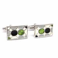 Multicol Enamal Cufflinks Black Green-MarZthomson