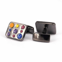 Multicoloured Gunmetal Cufflinks-Cufflinks.com.sg