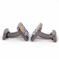 Multicoloured Gunmetal Cufflinks-Cufflinks.com.sg