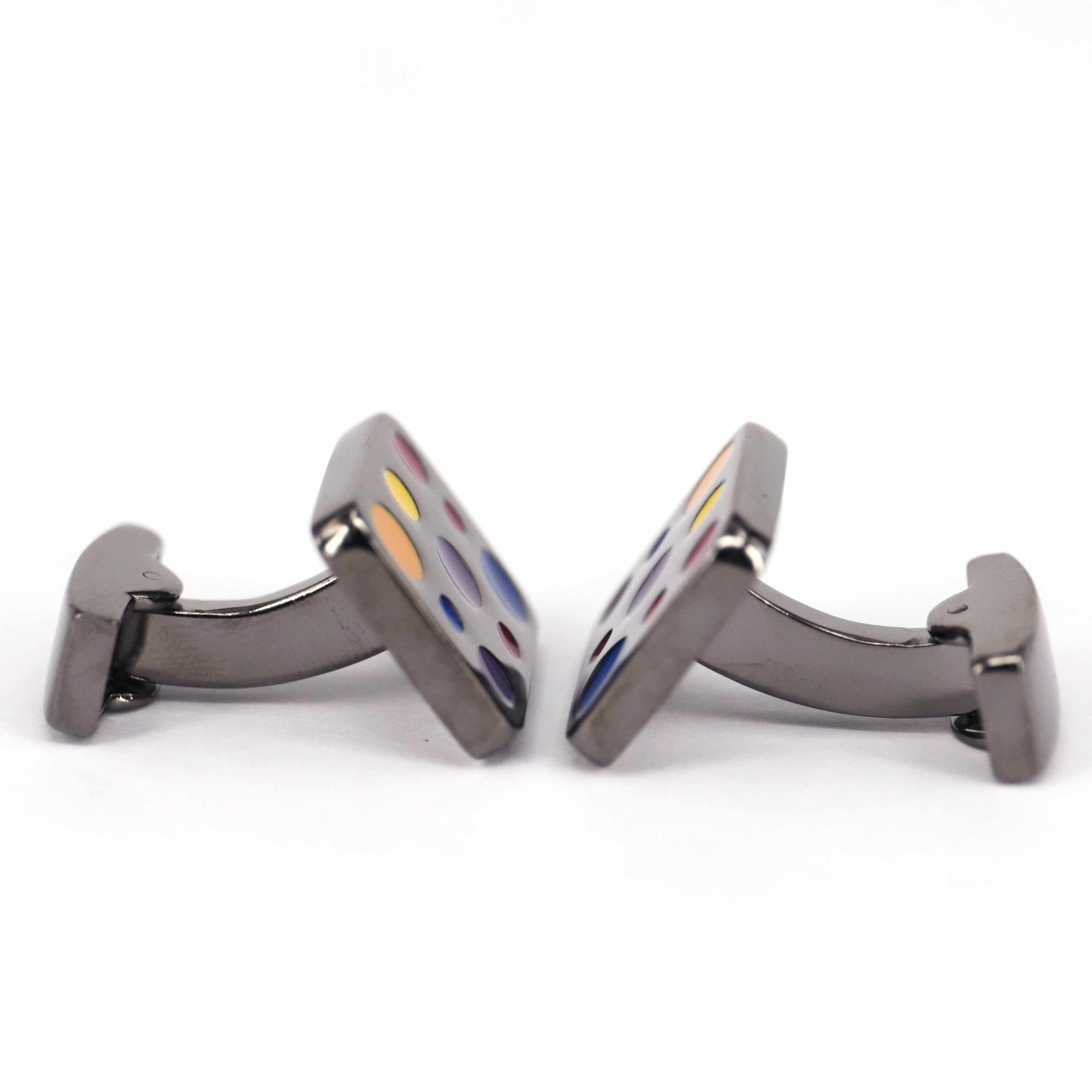 Multicoloured Gunmetal Cufflinks-Cufflinks.com.sg