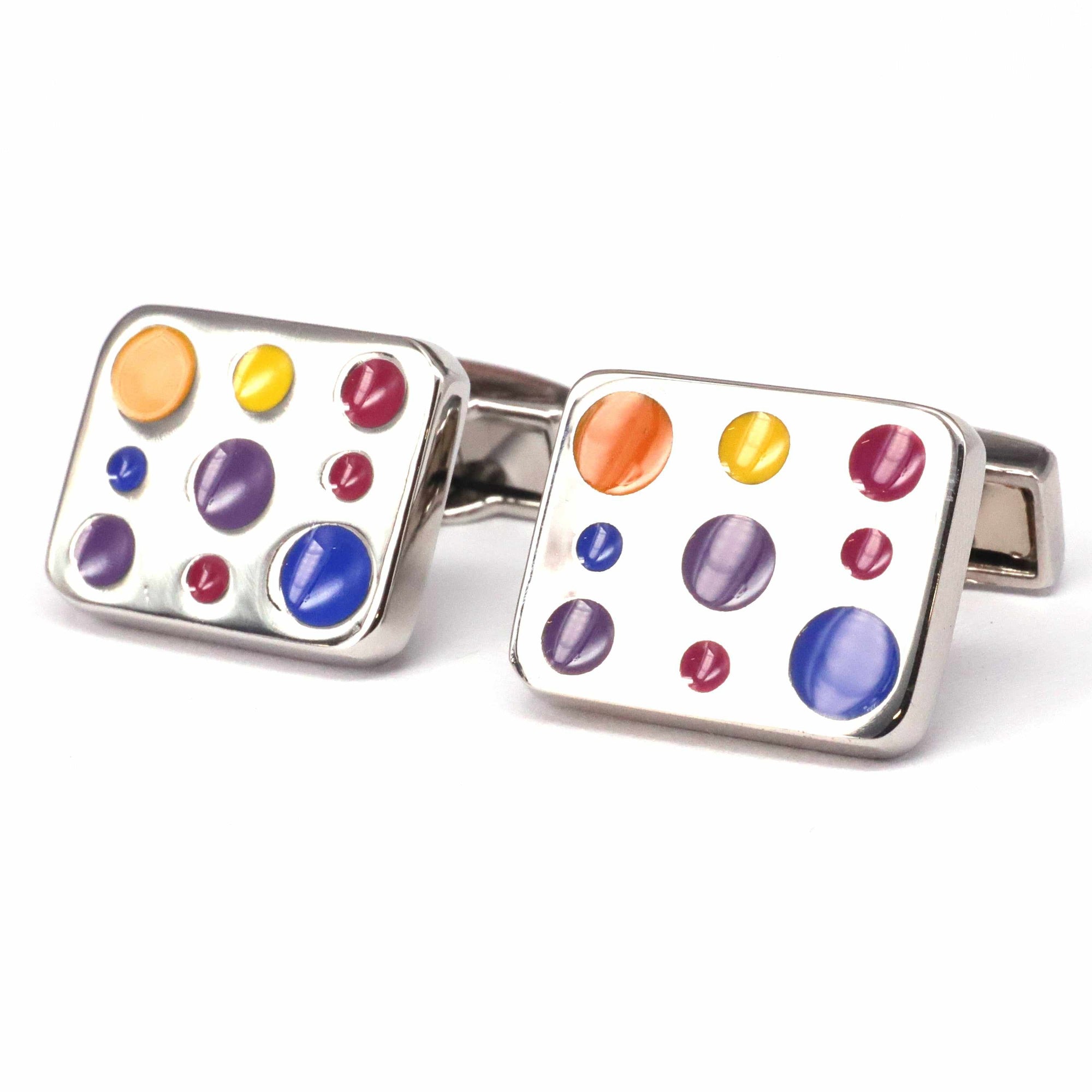 Multicoloured Gunmetal Cufflinks M-MarZthomson-Cufflinks.com.sg