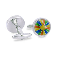 Multicoloured Round Cufflinks-Cufflinks.com.sg