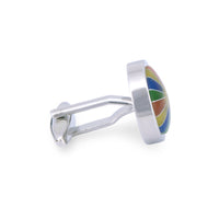 Multicoloured Round Cufflinks-Cufflinks.com.sg