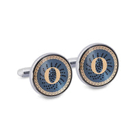 ONLINE EXCLUSIVE Gold Monogram Cufflinks with Lacquer Finish-Cufflinks.com.sg