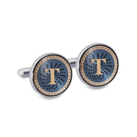 ONLINE EXCLUSIVE Gold Monogram Cufflinks with Lacquer Finish-Cufflinks.com.sg