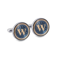ONLINE EXCLUSIVE Gold Monogram Cufflinks with Lacquer Finish-Cufflinks.com.sg