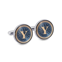 ONLINE EXCLUSIVE Gold Monogram Cufflinks with Lacquer Finish-Cufflinks.com.sg