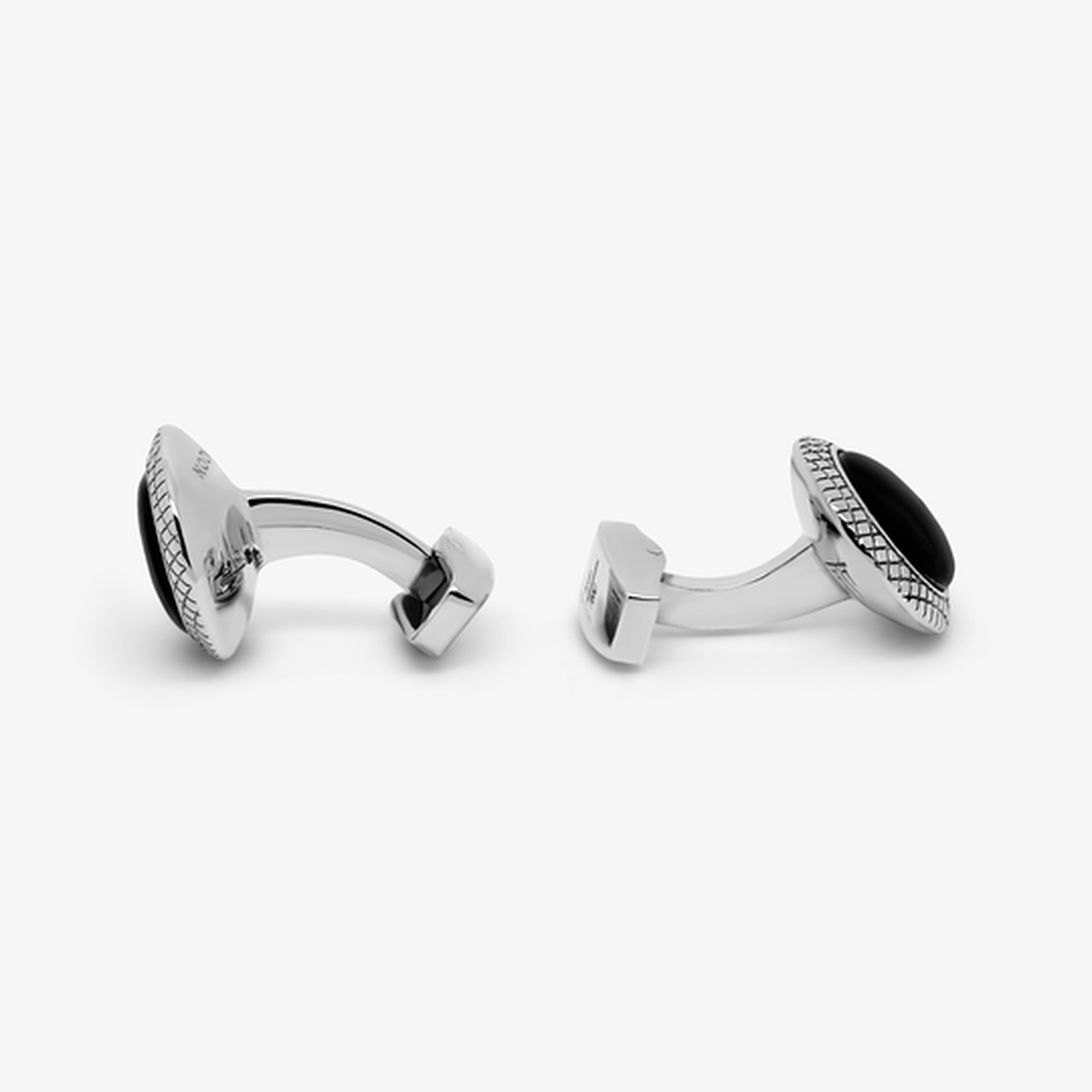 Onyx Bullseye cufflinks-Cufflinks.com.sg