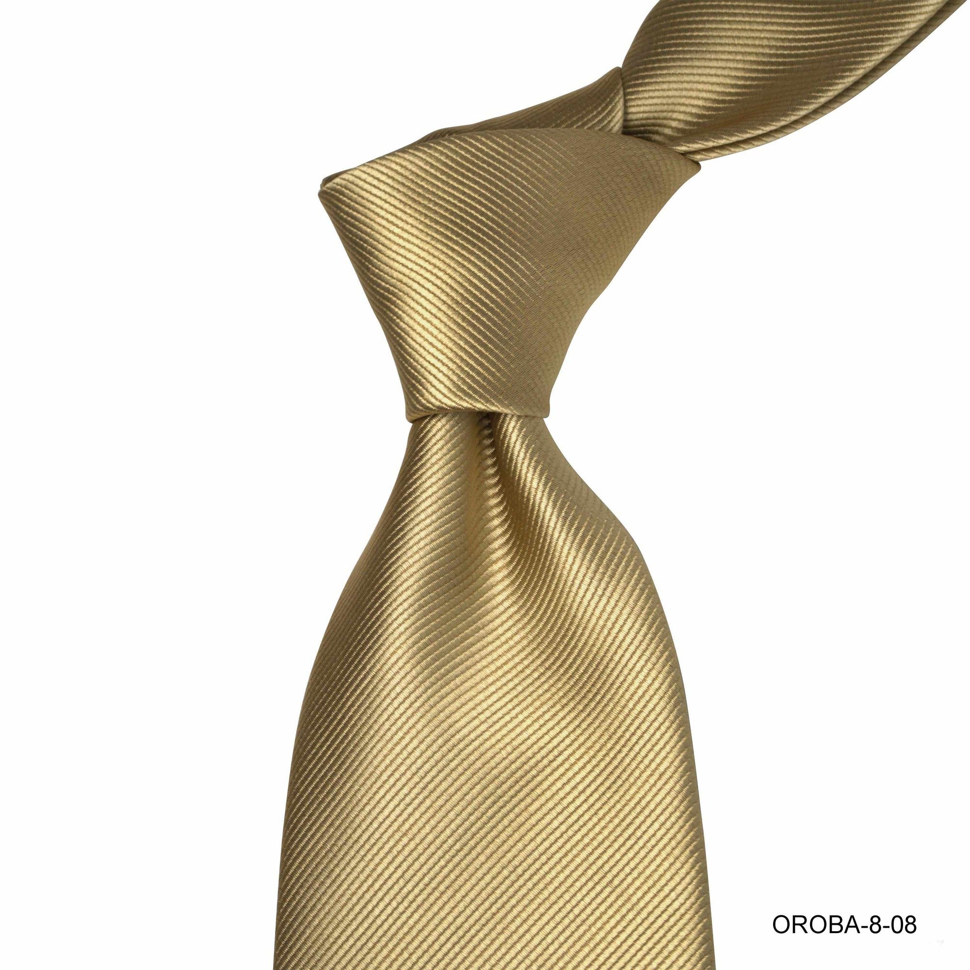 Orobianco L'unique 8cm Gold Twill Tie-Cufflinks.com.sg