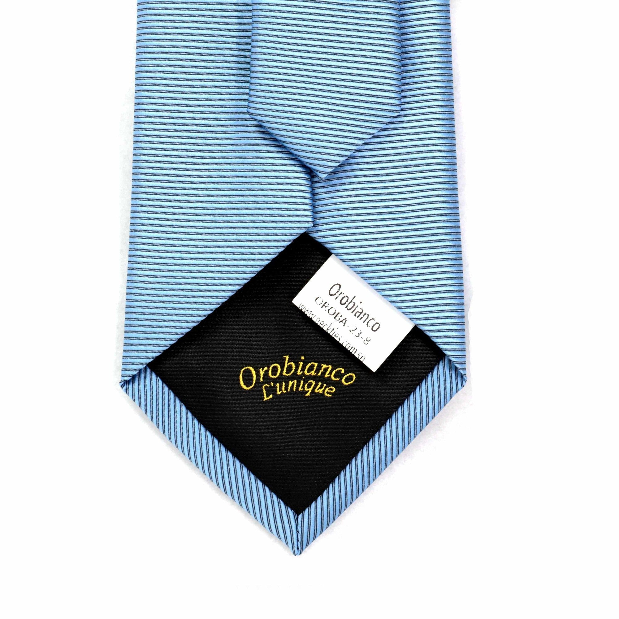 Orobianco L'unique OroTie Heavy Twill Light Blue-Neckties-Orobianco L'unique-Cufflinks.com.sg