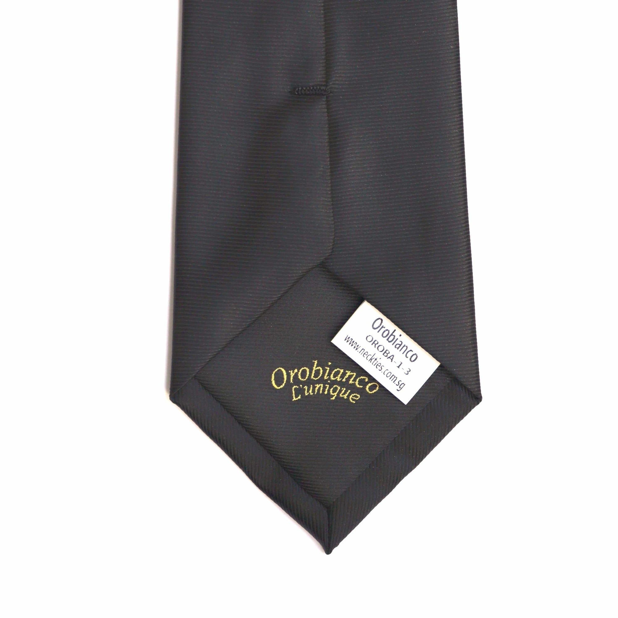 Orobianco L'unique Pitch Black Twill-Neckties-Orobianco L'unique-Cufflinks.com.sg