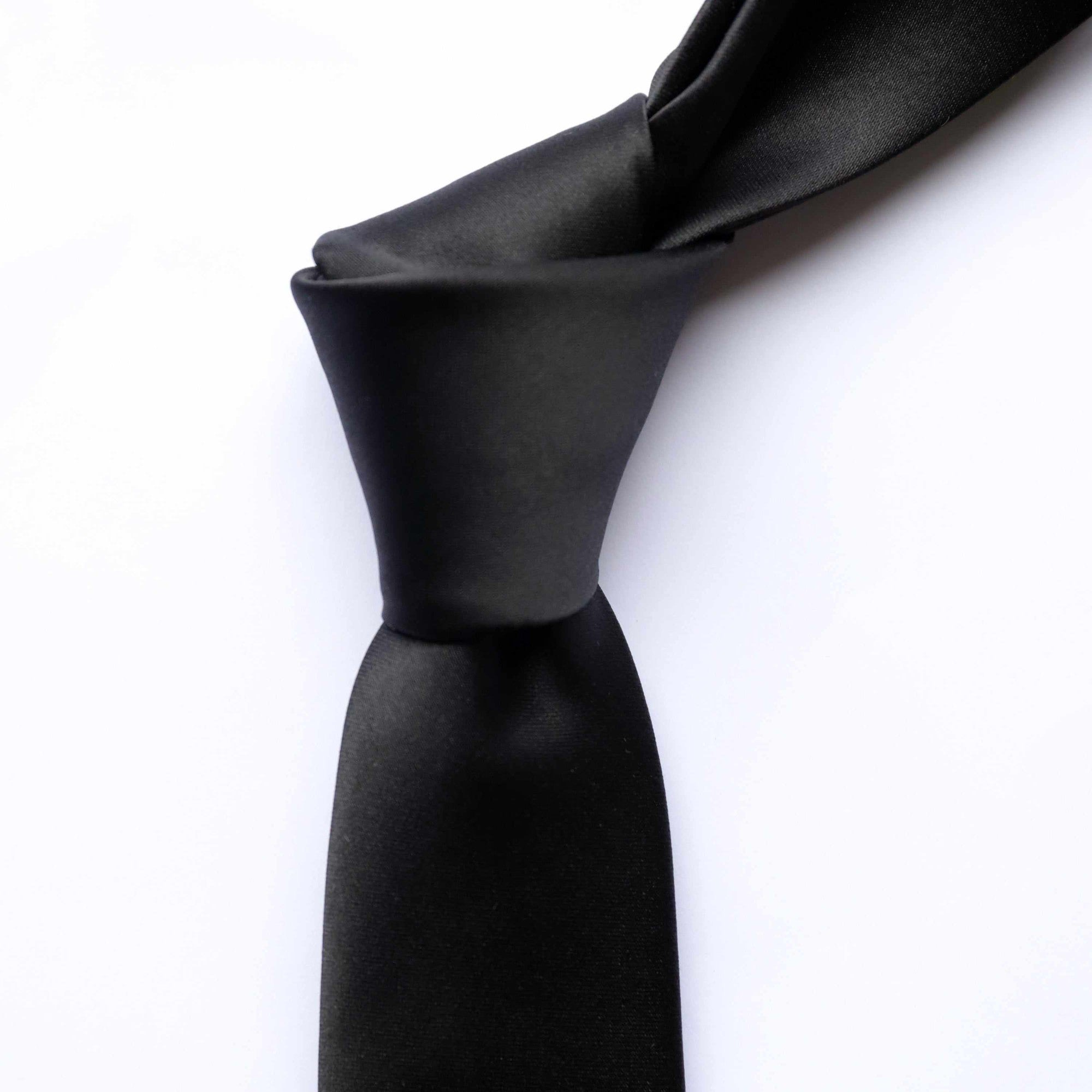 Orotie Satin Slim in Black-Cufflinks.com.sg