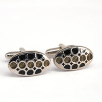 Oval Dots and Square Specks Cufflinks in Various Col A-Cufflinks.com.sg