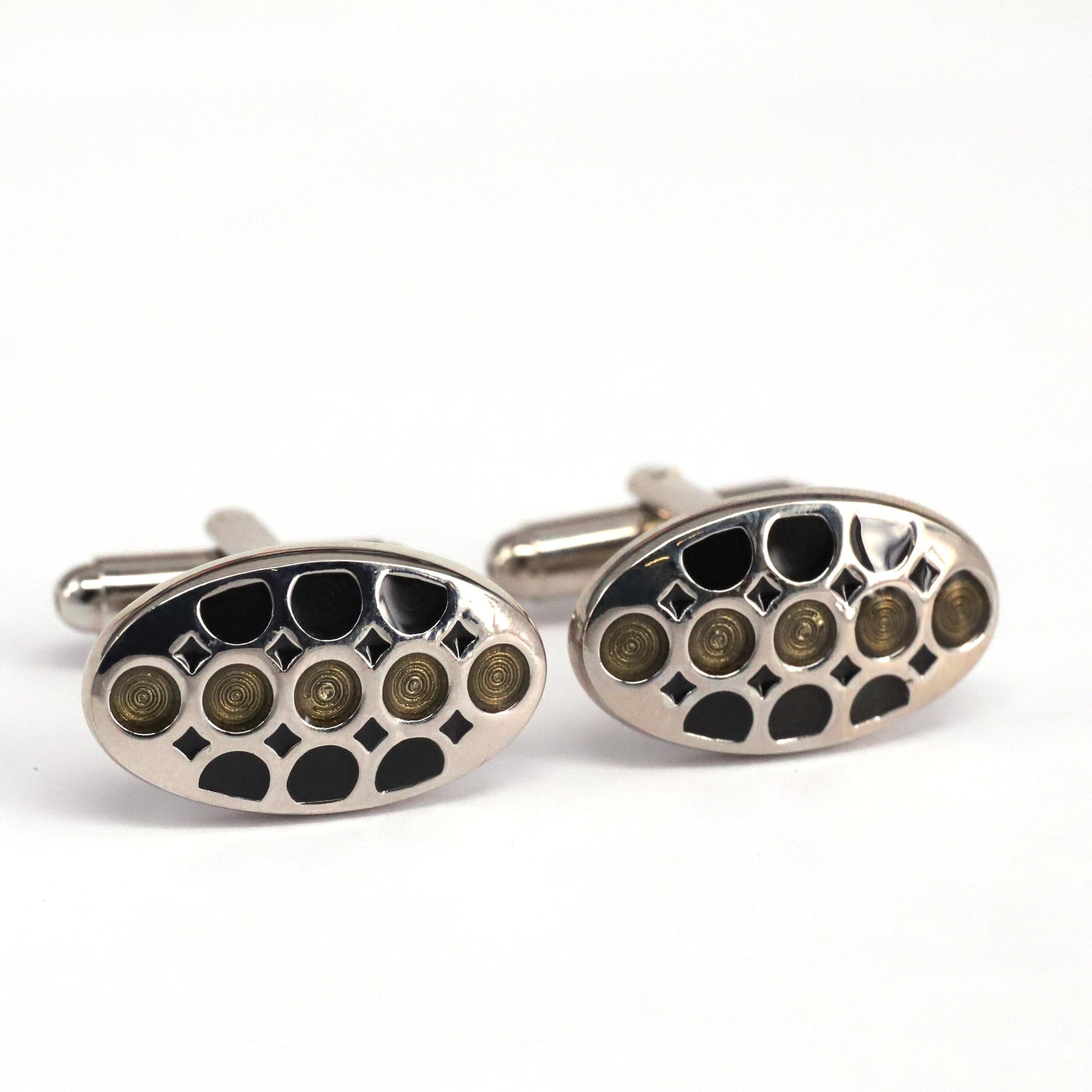 Oval Dots and Square Specks Cufflinks in Various Col A-Cufflinks.com.sg