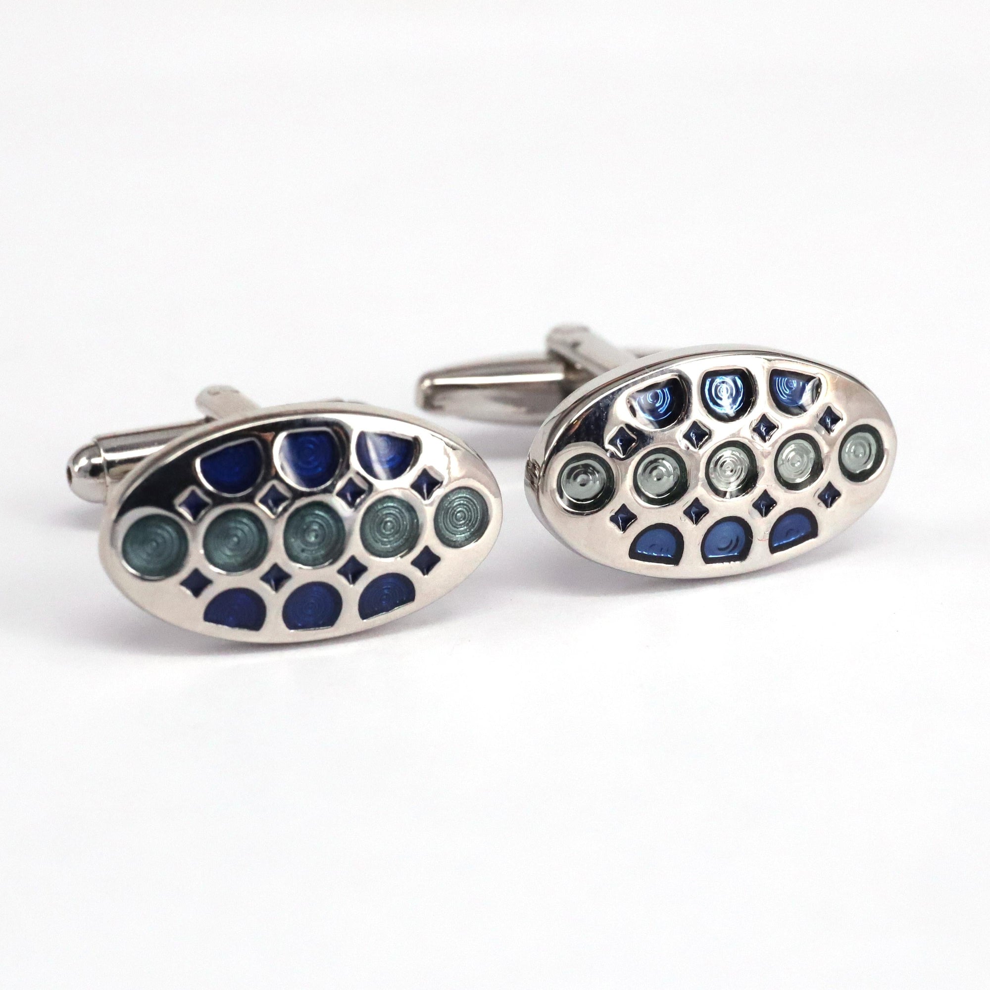 Oval Dots and Square Specks Cufflinks in Various Col A-Cufflinks.com.sg