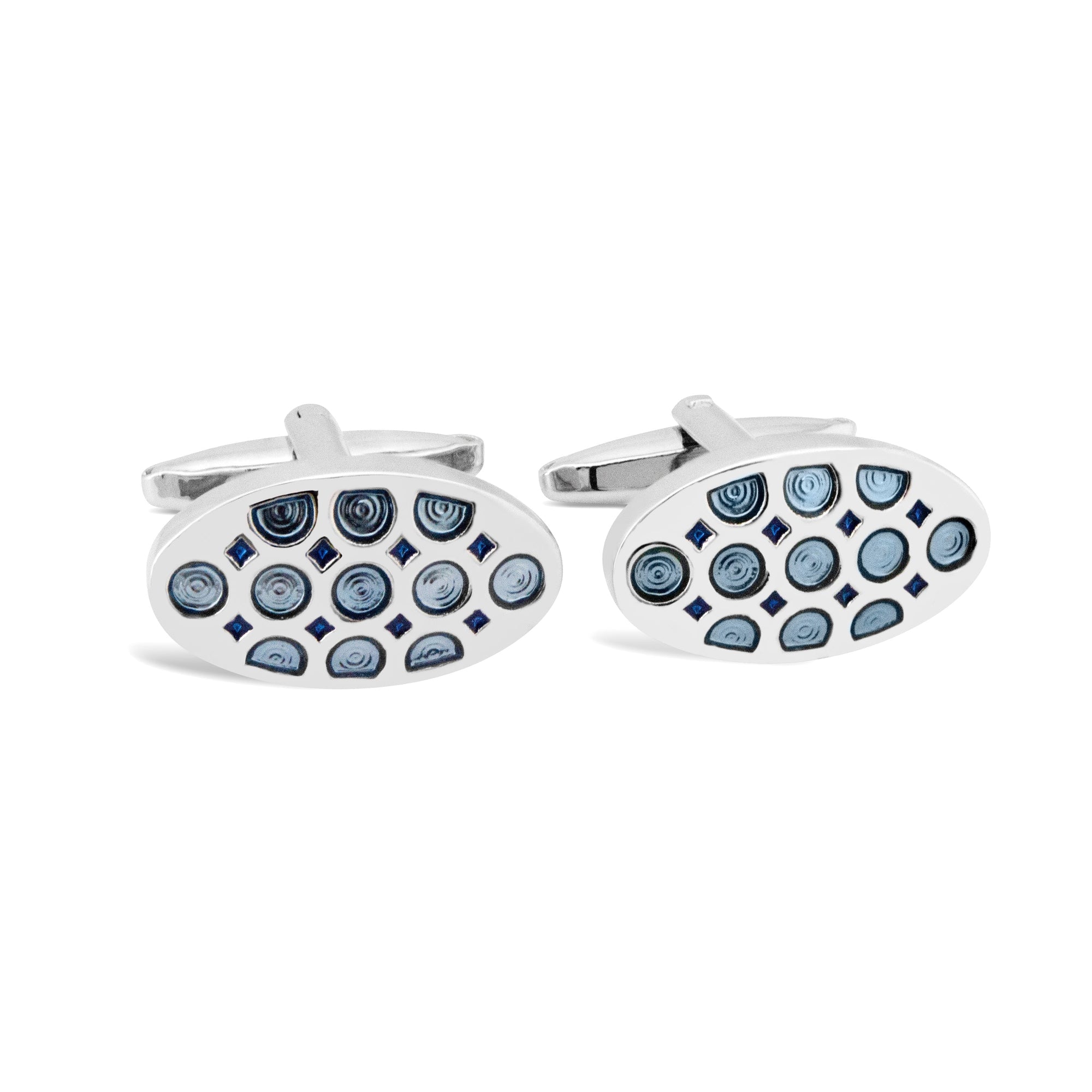 Oval Dots and Square Specks Cufflinks in Various Col A-Cufflinks.com.sg