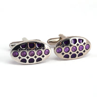 Oval Dots and Square Specks Cufflinks in Various Col A-Cufflinks.com.sg