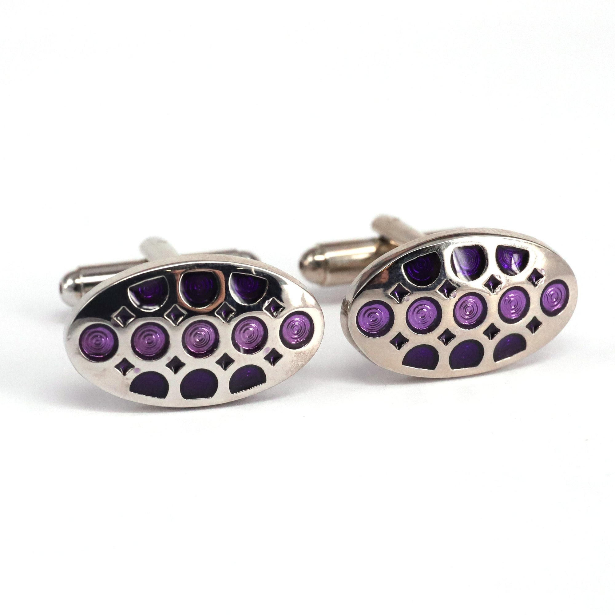 Oval Dots and Square Specks Cufflinks in Various Col A-Cufflinks.com.sg