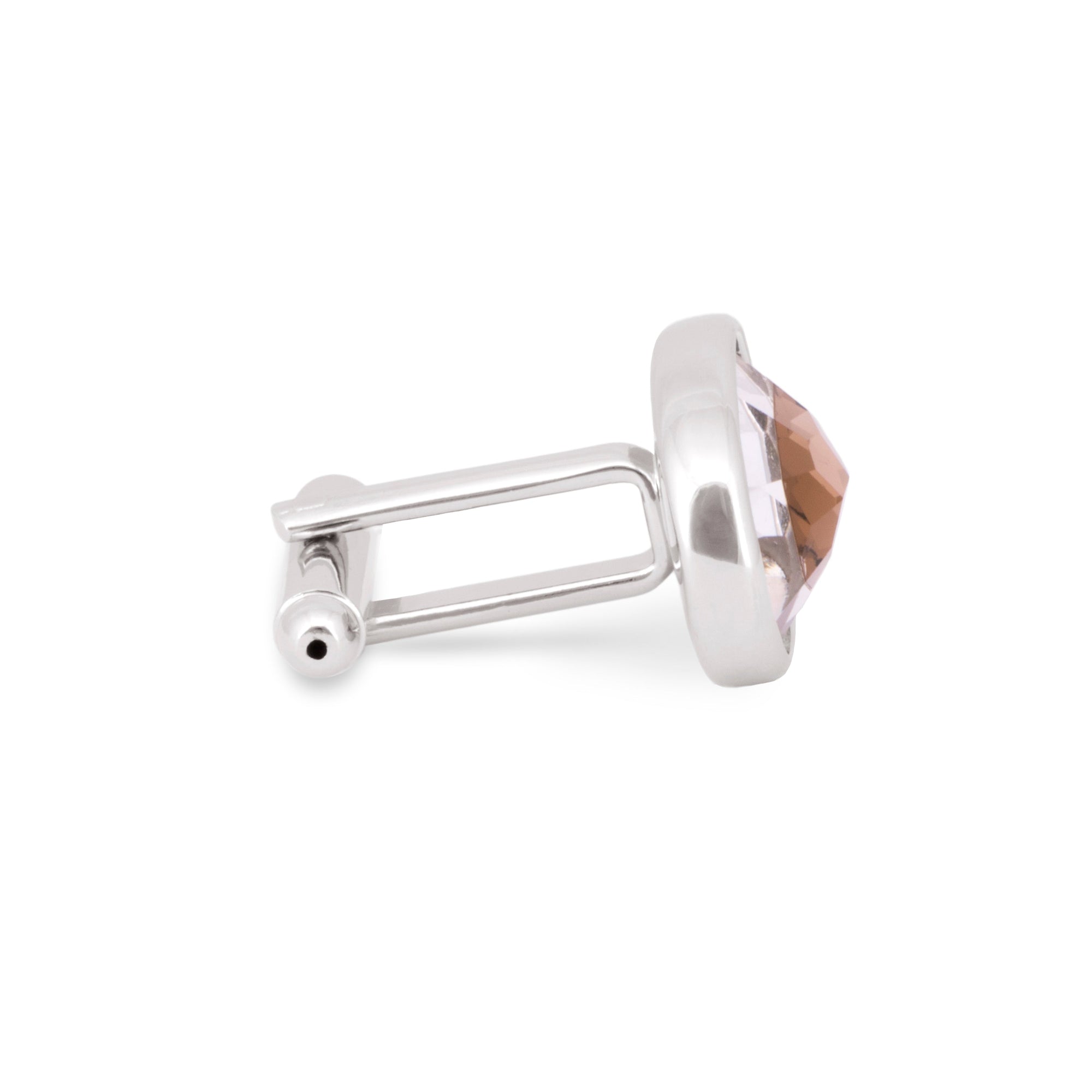 Oval Pale Orange Bezel Cufflinks-Cufflinks.com.sg