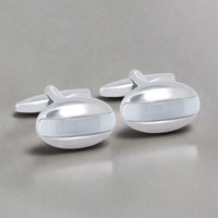 Oval Pearl Insert Cufflinks-Cufflinks.com.sg