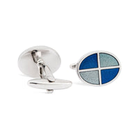 Oval Quadrant in Blue Cufflinks-Cufflinks.com.sg