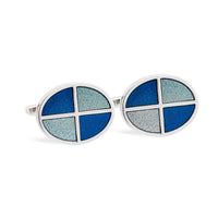 Oval Quadrant in Blue Cufflinks-Cufflinks.com.sg
