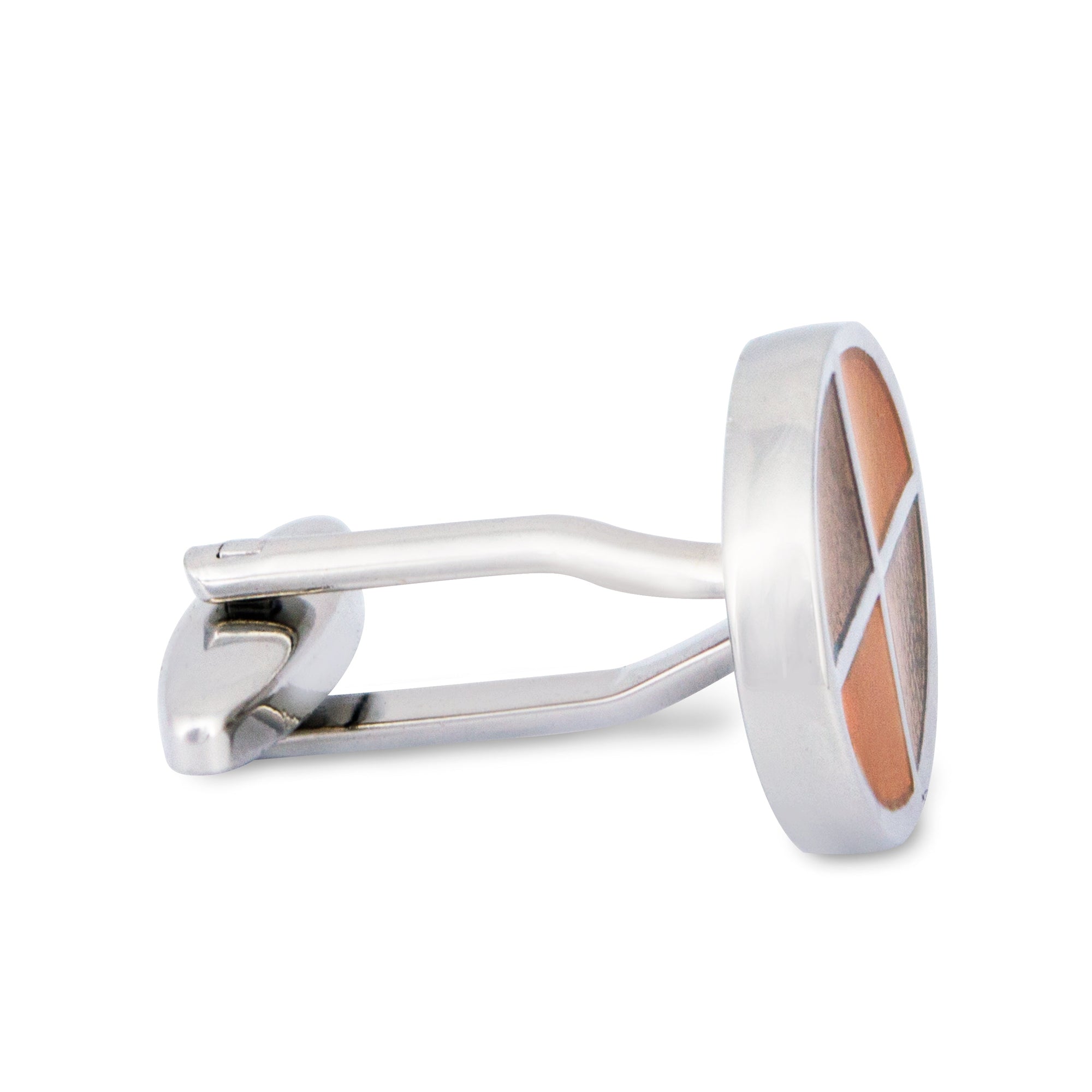 Oval Quadrant in Orange Cufflinks-Cufflinks.com.sg