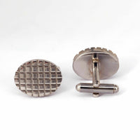 Oval Shaped Cufflinks with Check-Cufflinks.com.sg