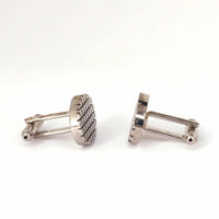Oval Shaped Cufflinks with Check-Cufflinks.com.sg