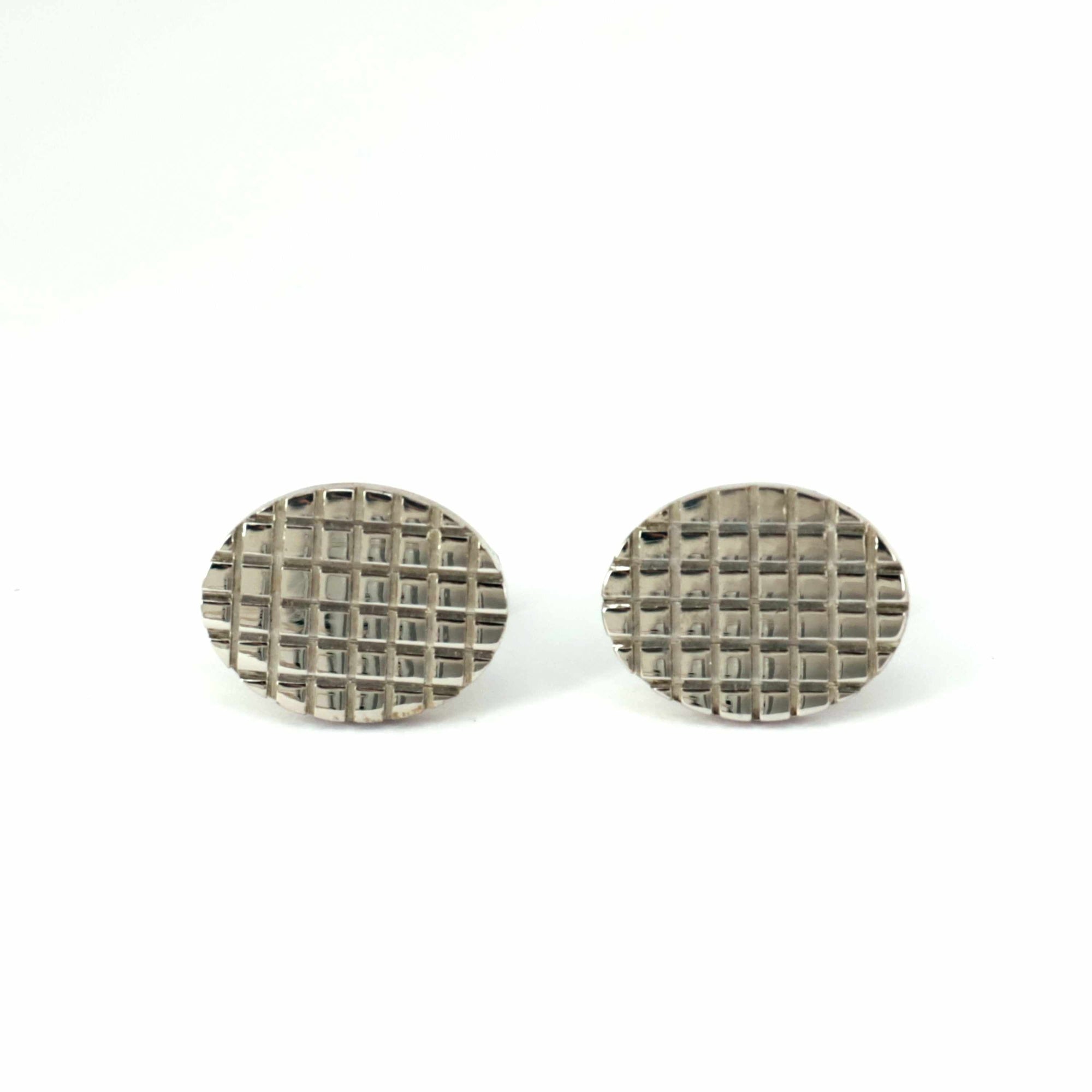 Oval Shaped Cufflinks with Check-Cufflinks.com.sg