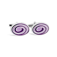 Oval Swirl Purple Enamel Cufflinks A3-Cufflinks.com.sg